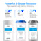 Three filters, labeled Sediment, GAC, and CTO, from the 3-Stage Whole House Filtration System - 20″ Multi-Purpose Filter are displayed beneath icons illustrating a comprehensive 3-stage filtration process that removes solids, chlorine, VOCs, and more—an ideal choice for those seeking reliable whole house water filtration.