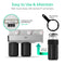 Image of the 3-Stage Whole House Filtration System - 10" Heavy Metals with three black housings, gauges, filter wrench, and labels for easy installation, bidirectional flow, and twist-off housings for whole house filtration.