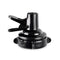 The 55mm Crown Cap Dispensing Valve for Stand (SKU: FTCA55BLK) is a black plastic cap with a flip-up spout and side lever, featuring a secure locking mechanism for easy pouring or drinking.