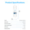 11" RO Inline Filter 100GPD: 11.42" height, 2.52" width, filters up to 100 gallons/day, total capacity 3,000 gallons, 1 gpm flow rate, and operates at pressures from 10–120 psi.