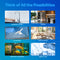 Image shows six uses for filtered water with the 14" RO Inline Filter 150GPD: filling a glass at a sink, in modern kitchens (fridges), for ice machines, dental offices, home aquariums, and medical labs with test tubes.