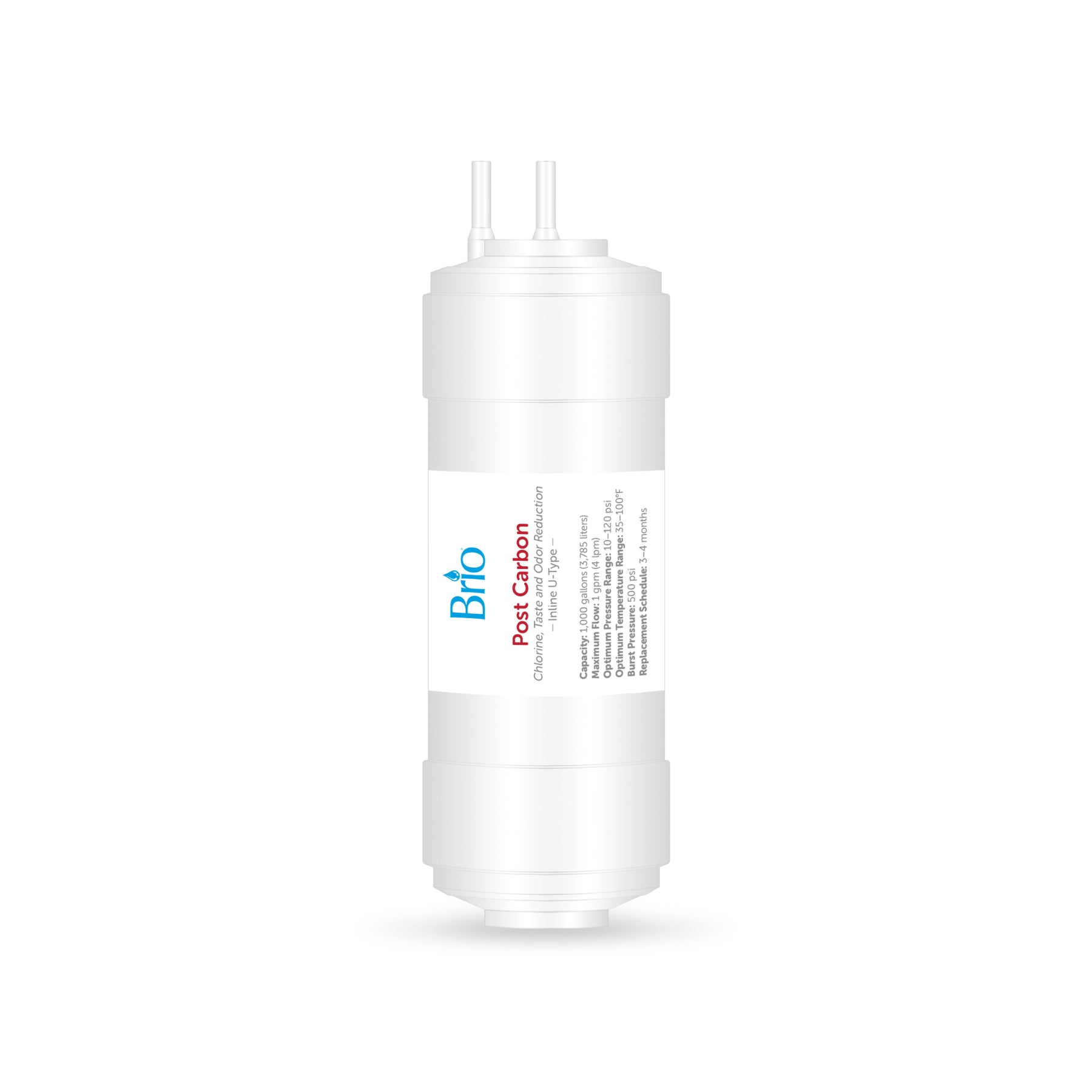 Brio 6" Post Carbon Inline 1/4" U-Type Filter