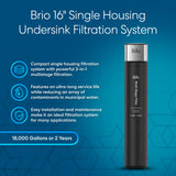 Brio 16" Single Housing Undersink Water Filtration System