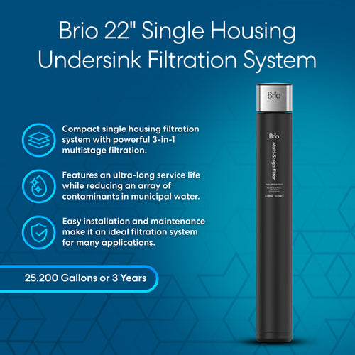 Brio 22" Single Housing Undersink Water Filtration System