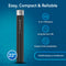 The Brio 22" High Capacity All-in-One Under Sink Water Filter stands left. Features: Easy, Compact & Reliable; 3-stage filtration; Long Service Life up to 21,000 gallons or 24 months; Hassle-Free Installation. Blue icon highlights “22 inch.”.