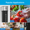 An 11" High Capacity All-in-One Under Sink Water Filter & Faucet is displayed with labeled images highlighting its use in the kitchen, bathroom, RV, and office. This compact filter system showcases its versatility—from rinsing tomatoes at the sink to filling a coffee maker—demonstrating how a 3-stage under-sink water filter delivers fresh, clean water throughout your daily routine.