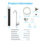 Product sheet for the 26" High Capacity All-in-One Under Sink Water Filter & Faucet features images of the 3-stage unit, faucet, adapters, tubing, accessories, dimensions, operating specs, and a full list of included parts.
