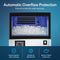 The Monarch 120 lb. Capacity Ice Machine with 40 lb. Storage Bin, shown filled with ice on a blue background, features Automatic Overflow Protection for water damage prevention, longer machine life, and energy savings.