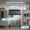 The Monarch 210 lb Capacity Ice Machine with 80 lb Storage Bin features an insulated lift and slide door, durable 304 stainless steel construction, and 6-inch adjustable leveling legs—ideal as a sleek under counter addition to any kitchen.