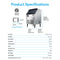 Infographic of the Monarch 210 lb Capacity Ice Machine with 80 lb Storage Bin in stainless steel, open top, dimensions: 38.875"H x 26"W x 27.5"L, feature list included, and labeled ice cube size: 22 x 22 mm.