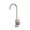 The Modern Series Water Faucet-31mm Brushed Nickel features a high, curved spout, single side lever handle, and is crafted from lead-free stainless steel, displayed against a plain white background.