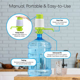 Brio Manual Water Bottle Pump - Green & White