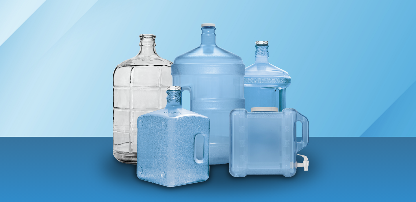 Geo 5 Gallon BPA Free Pet Plastic Crown Cap Water Bottle Container Jug