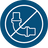 A circular blue icon with a white diagonal line over a pipe symbol, indicating plumbing is not needed to install product.