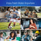A collage shows people using the Manual Water Bottle Pump - Grey & Black to drink water at home, camping, playing soccer, in the office, at school, and in a factory. Title reads: Enjoy Fresh Water Anywhere.