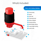 Brio Manual Water Bottle Pump - Red & Black