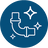 A circular blue icon with a white line drawing of a plumbing pipe fitting and sparkles, representing the product protects your pipes from scale buildup.