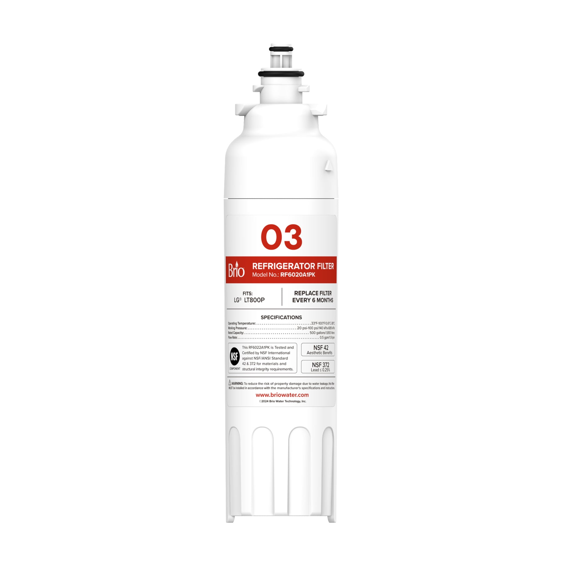 Brio 6020A Refrigerator Filter – LG LT800P, ADQ73613401, Kenmore 9490, 46-9490, ADQ73613402