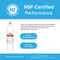 An infographic features 602OA Refrigerator Filters (3-Pack), compatible with LG LT800P, highlighting coconut shell carbon block tech and NSF certifications for aesthetic effects (NSF 42) and low lead (NSF 372), plus logos and certification details.