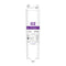 The white Brio 6023A refrigerator filter, NSF-certified and compatible with GE GSWF, features a purple O2 label and a coconut shell carbon block with caps and nozzles at each end.