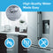 Modern kitchen with a 6026A Refrigerator Filter (BOSCH 640565, AP3961137, 1257074, LNDESIT 640565), NSF-certified for easy, high-quality, lead-free water—leak-proof and tool-free installation. Icons highlight key features.