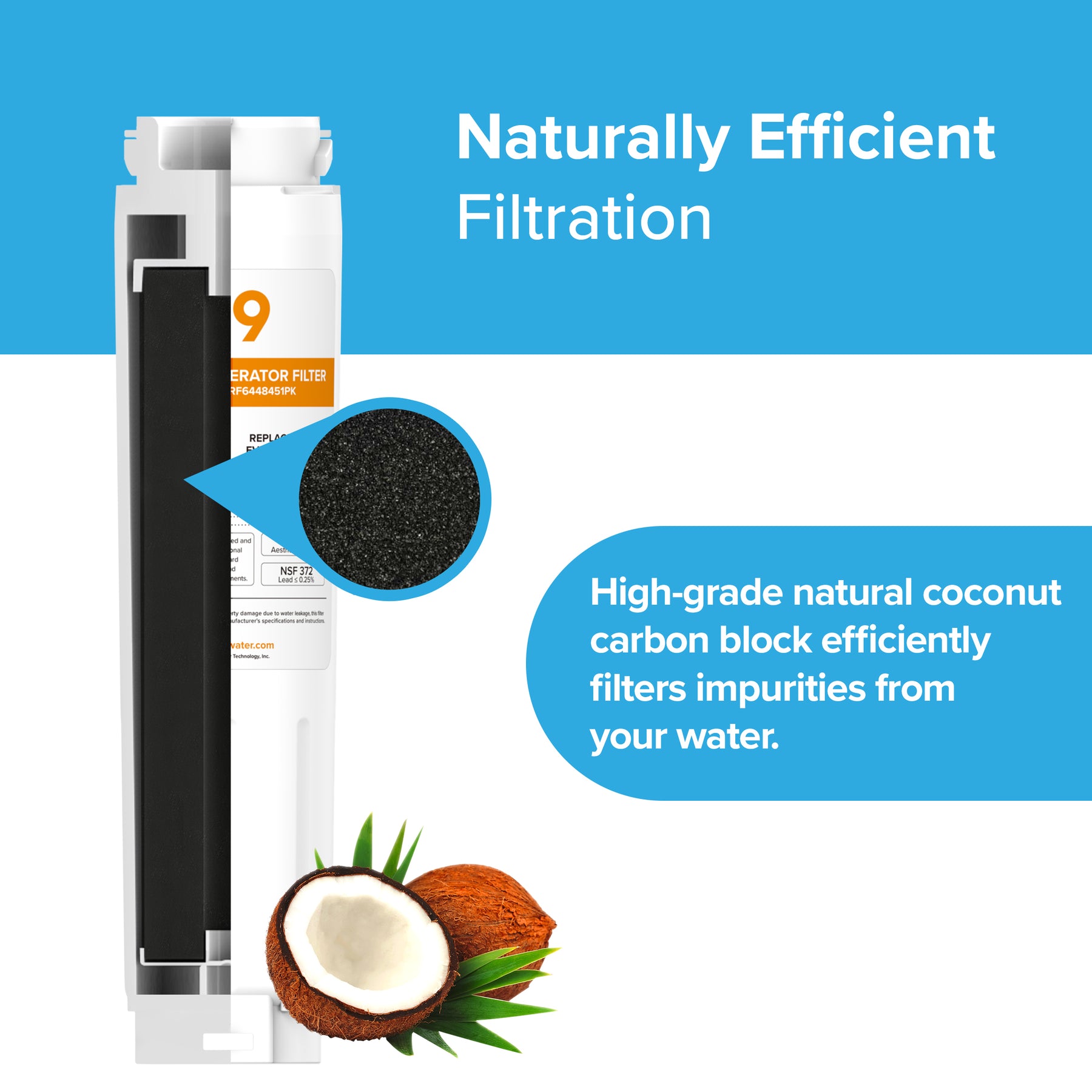 Brio 644845 Refrigerator Filter – Bosch® 644845, Haier® 0060218743, Miele® KWF1000