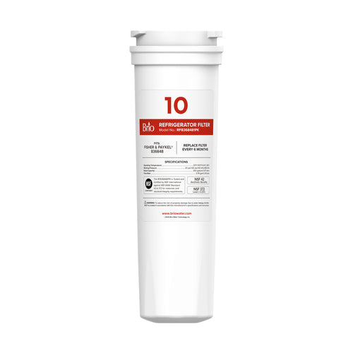 Brio Replacement Refrigerator Filter for Fisher & Paykel® 836848, Amana® 8171788, 1 Pack