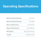 A chart titled Operating Specifications details min/max operating temps, pressures, filter capacity, and flow rate for the NSF-certified 836848 Refrigerator Filter (Fisher & Paykel® 836848, Amana® 8171788) in both imperial and metric units.