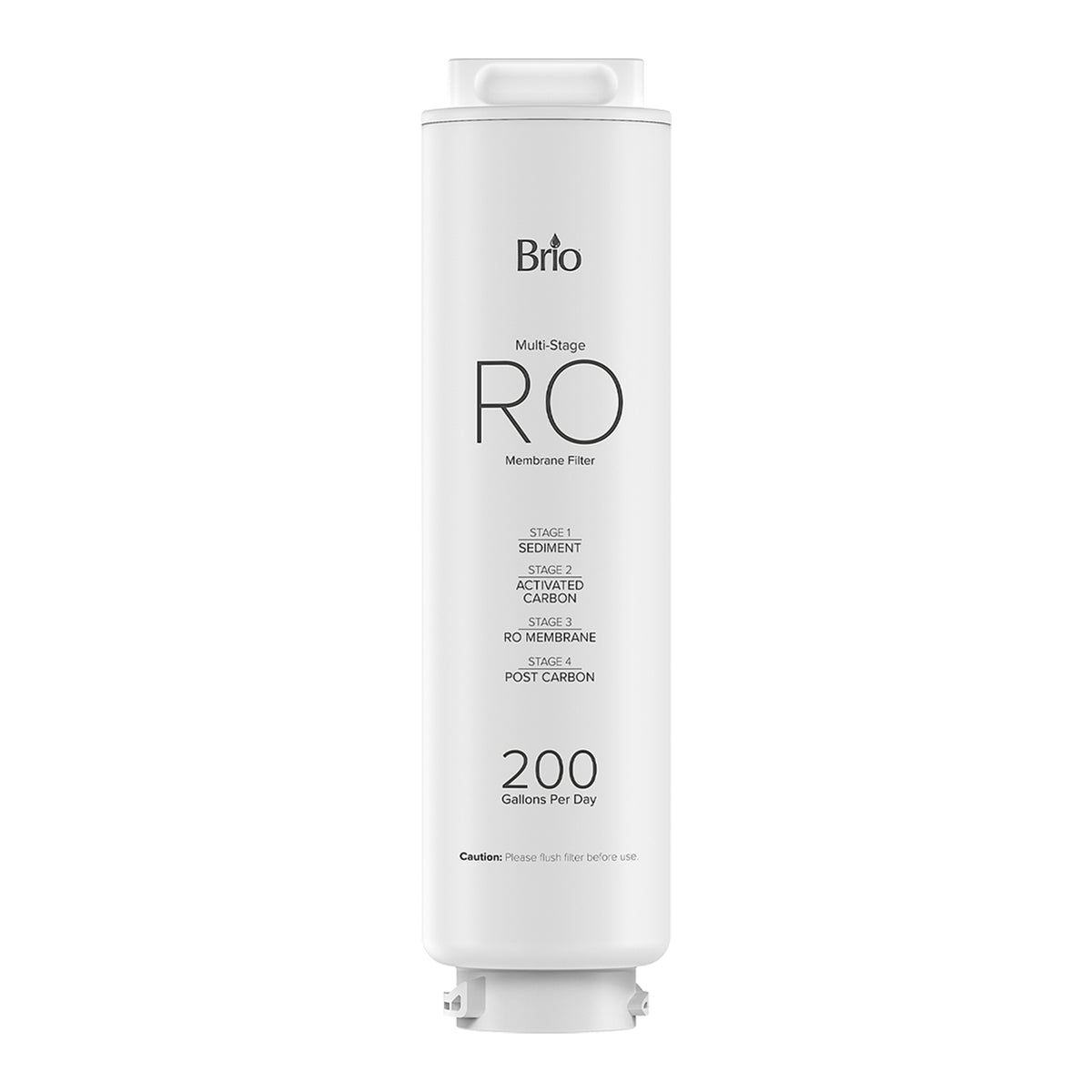 The Multi-Stage RO Filter 200GPD - Q60 Dispenser is a white cylindrical replacement filter with multi-stage reverse osmosis and 200 GPD capacity, shown against a plain white background with clear labeling for easy identification.