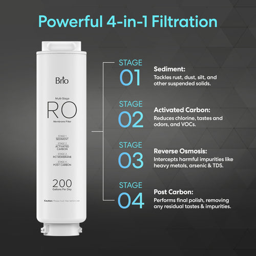 Brio Multi-Stage RO Filter 200GPD – Q60
