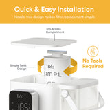 The Brio SMPL 3-in-1 Composite Ultrafiltration Filter features a top-access design, simple twist mechanism, and advanced filtration with an activated carbon rod for tool-free installation and easy, hassle-free filter replacement.
