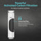 The Carbon Rod Filter - Q20 Dispenser is featured on a geometric background, emphasizing its stage 3 role in advanced filtration for enhanced contaminant reduction and safer, healthier hydration.