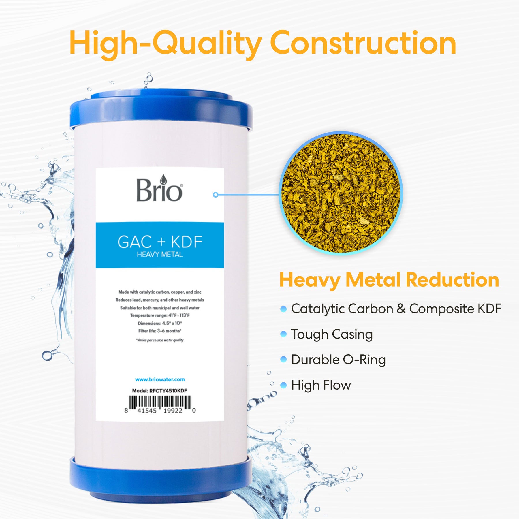 Brio Whole House 10" Heavy Metal Filter