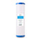 The Whole House 20" Iron & Manganese Filter is a cylindrical Brio cartridge with blue end caps and a white body with a blue "Iron & Manganese" label, featuring cation exchange resin for effective iron and manganese removal.