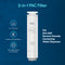 A white 2-in-1 PAC Filter - Q20 Dispenser stands upright on a blue background. Icons show advanced carbon & sediment filtration, easy installation, and 528-gallon/12-month lifespan. Compatible models are listed to the right.