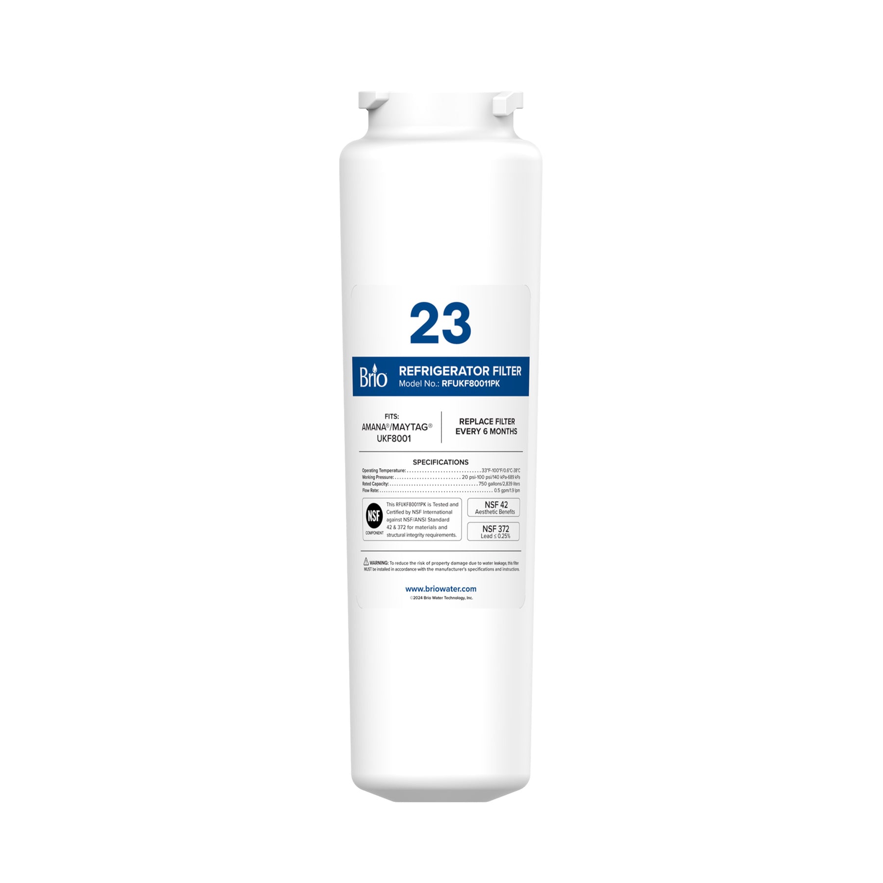 Brio UKF8001 Refrigerator Filter – Amana® Maytag® UKF8001