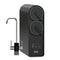 The G10 Series Black Reverse Osmosis Undersink Filtration System features a modern chrome faucet, two large filter dials, and a digital TDS meter in a sleek design.