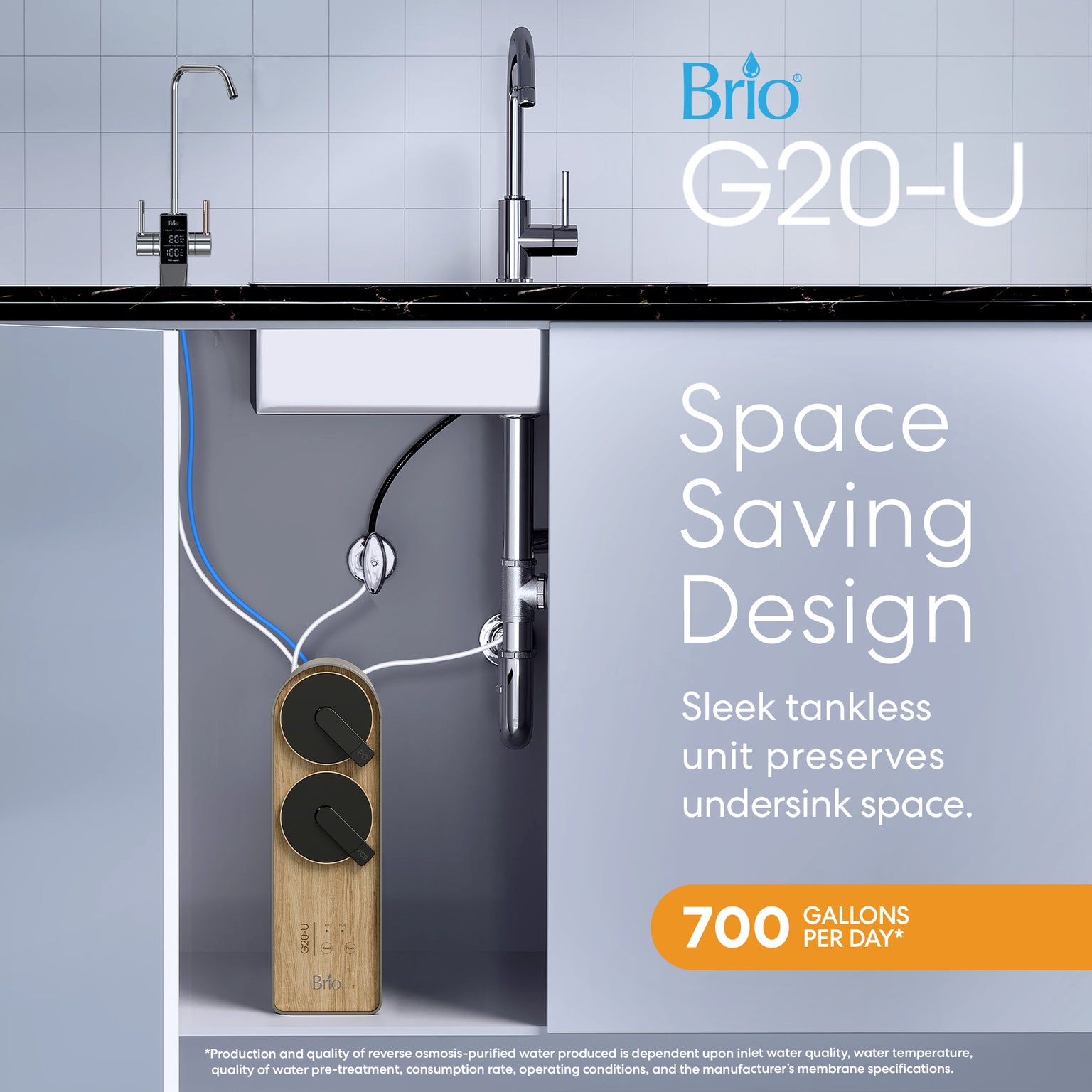 Brio G20U RO Undersink Filtration System Natural Brio Water