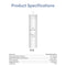 A white SIMPL PAC Sediment Filter (TROM400STD) is shown vertically. Its specs—water pressure, temperature, filter capacity, TDS, and pH range—are displayed below the 3-in-1 water filter cartridge.