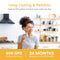 A smiling woman stands in a bright kitchen holding a glass of water. Text above reads, “SIMPL Reverse Osmosis Membrane 600GPD - TROM600STD delivers 600 gallons of purified water per day.” Below, icons state “600GPD” and “Replace Every 24 Months.”.