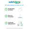 Instructional graphic for the Safe Home Bacteria in Drinking Water Test Kit: fill the test tube with water, shake, place on a flat surface, and check results within 24 hours to determine if bacteria are present or not.