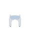 A compact, round crock water dispenser wood stand in light blue with four short white legs and a minimalist, space-saving design—ideal as a countertop organizer—displayed on a white background.