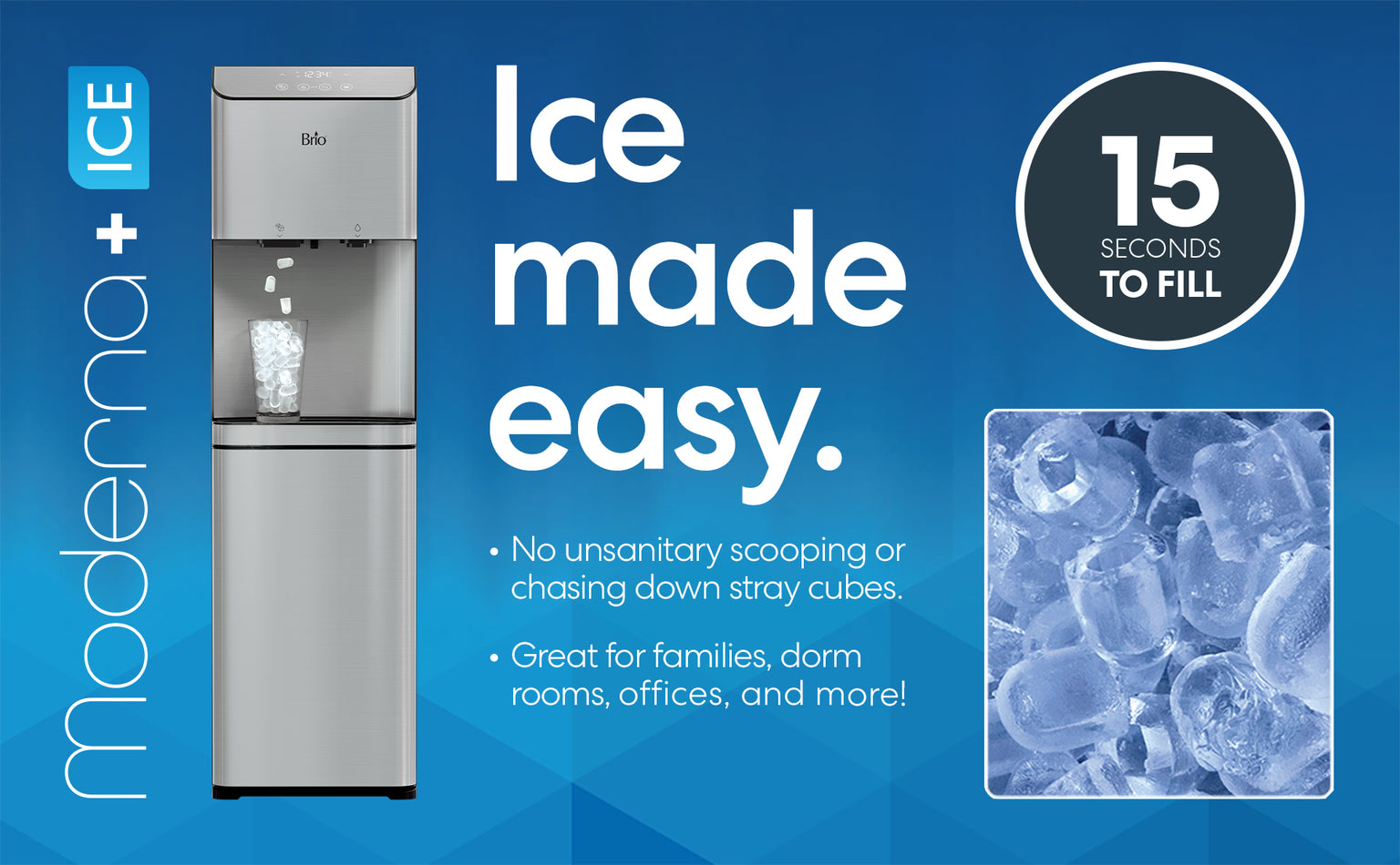 Brio Moderna 4-Stage Reverse Osmosis Filtered Ice + Hot/Cold Water Dis ...