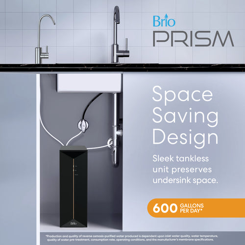 Brio PRISM Tankless RO Undersink Filtration System 600 GPD