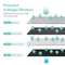 Infographic of the AQUUS Series Tankless RO Under Sink Filtration System 800GPD: Featuring a 4-stage filtration process—Sediment, Carbon Fiber, Reverse Osmosis, and Carbon Block—each stage targets contaminants such as particles, chlorine, lead, arsenic, VOCs, mercury, and more. This advanced tankless system delivers cleaner water directly from your smart faucet.