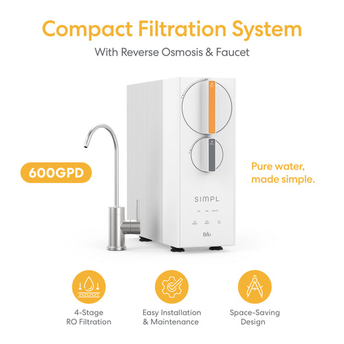 Brio SIMPL Tankless RO Undersink Filtration System 600GPD