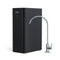 A sleek black Ultrafiltration Under Sink Filtration System - Amphora Series with a curved silver faucet and two indicator lights, shown on a plain white background.