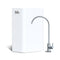The Ultrafiltration Under Sink Filtration System - Amphora Series features a sleek white rectangular unit and a curved silver faucet, designed for countertop or under-sink installation, shown on a white background.