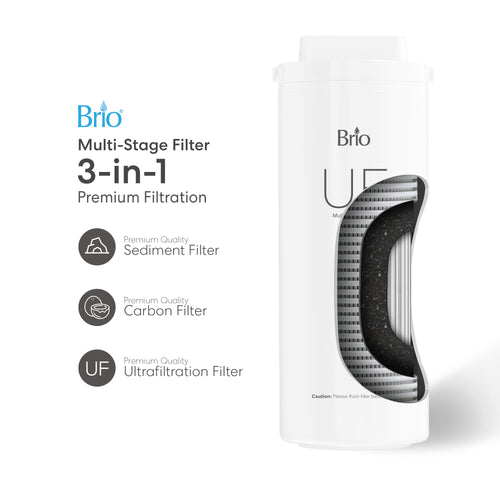 Brio Amphora Ultrafiltración Sistema de filtración debajo del fregadero con grifo blanco