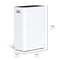 The Ultrafiltration Under Sink Filtration System - Amphora Series is shown in white with labeled dimensions: height 13.93 inches (35.4 cm), width 5.35 inches (13.6 cm), and depth 9.84 inches (25 cm) on a plain white background.